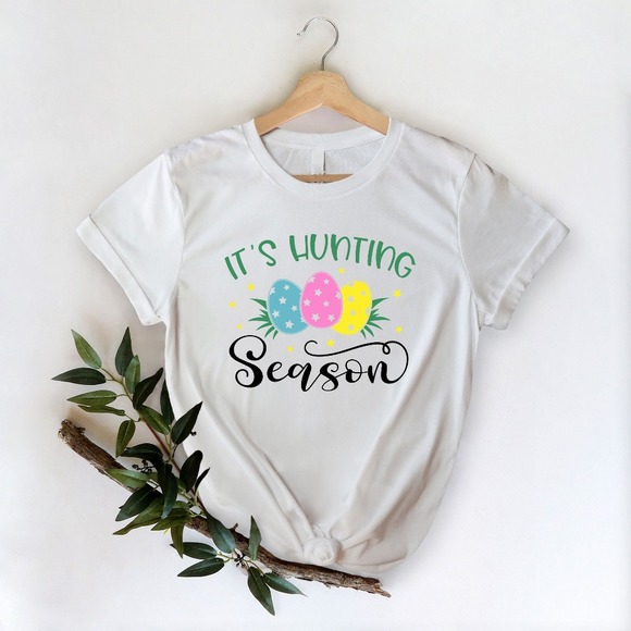 It's Hunting Season Shirt, Easter Eggs Shirt, Easter Shirt, Cute Easter Shirt - Picture 1 of 2
